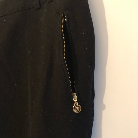 Black Anne Klein Pants with Gold Pocket Zippers - Picture 5 of 9